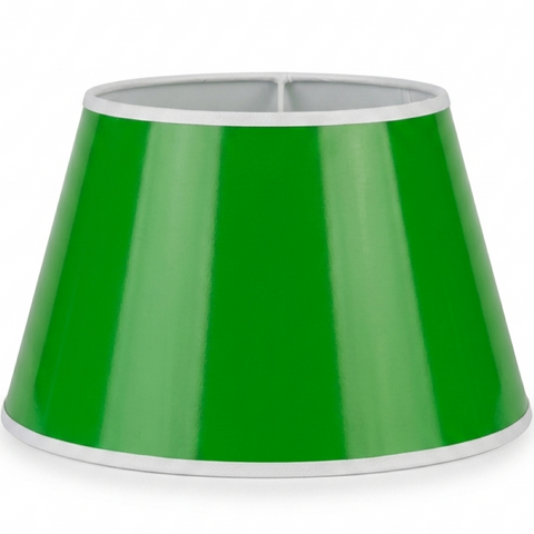 Lampenschirm Rund in Lack PVC Grün 30-19-17 cm