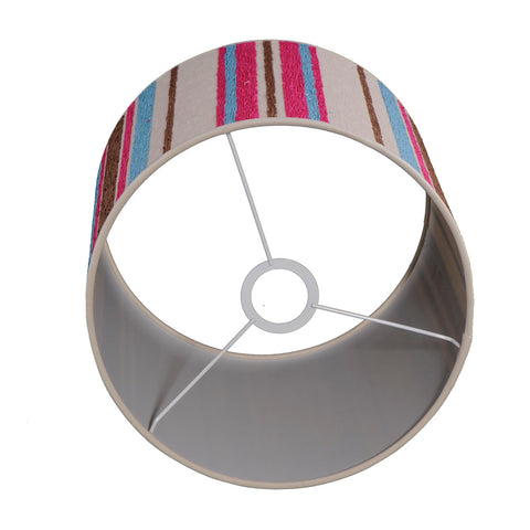 Lampenschirm Zylinder leinen beige bunt