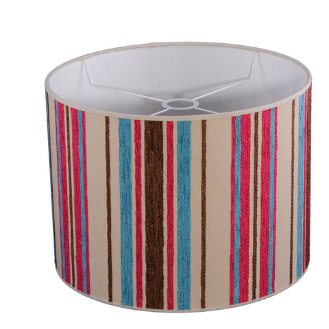 Lampenschirm Zylinder leinen beige streifen 