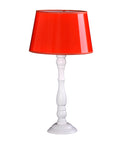 tischleuchte holz schirm lack pvc orange 