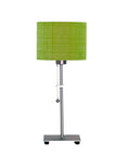 tischlampe nickel matt schirm zylinder leinen lime grün