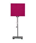 tischlampe nickel matt schirm vierkant leinen arizona himbeere