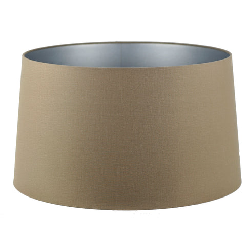 lampenschirm rund leinen taupe beige