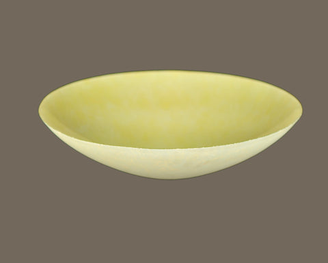 Glass bowl round Ø40cm white matt inside beige decorated