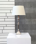 Tischleuchte Chrom Poliert Schirm Cotton Creme