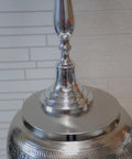 Tischlampe Rund Alu Chrom Poliert