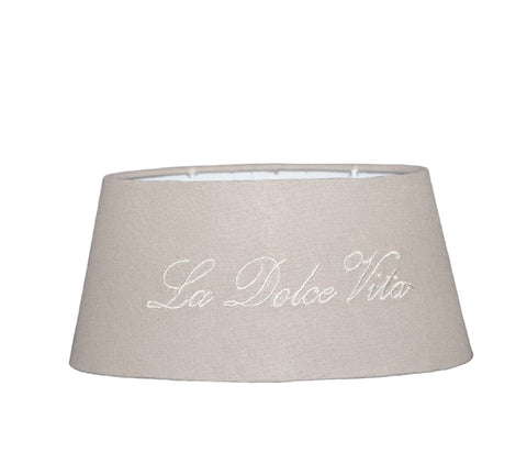 Lampenschirm Oval La Dolce Vita Grau für Tischleuchte  25-20-12