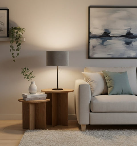 Pantalla para lámpara de mesa en terciopelo cilíndrico rosa TL 20-20-15