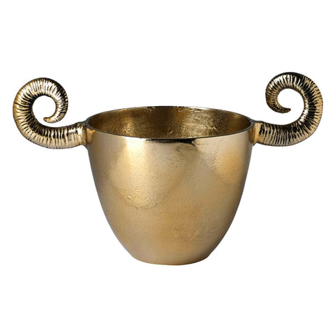 Weinkühler mit Ram Horns Aluminium Gold Matt 260x440
