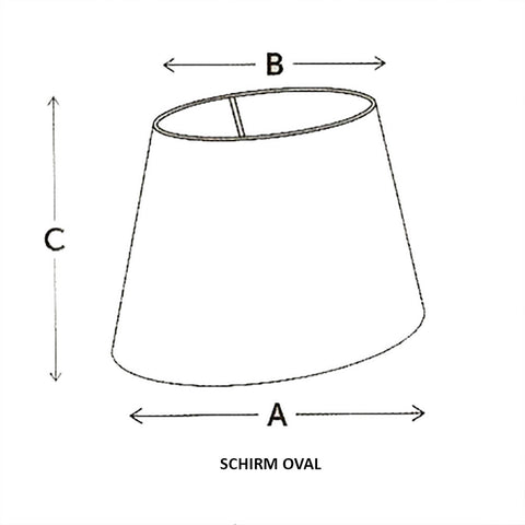 Lampenschirm für Tischleuchte in Oval Leinen Vera Creme Tischlampe Wandleuchte 20-16-12