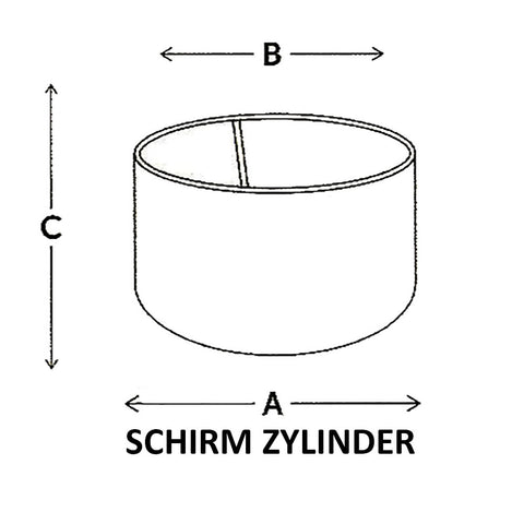 Lampenschirm Zylinder in leinen gestreift transparent Taupe Gold für Tischleuchte Tischlampe 30-30-21